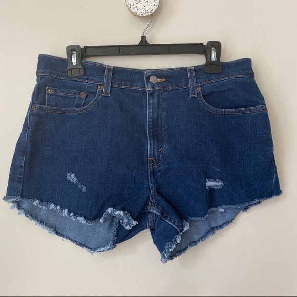 Levis 515 Womens Cutoff Denim Jean Shorts Cutoffs size 12 Red Tab - Picture 2 of 7